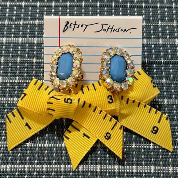 NEW | Betsey Johnson | School Days Ruler Earrings - Picture 1 of 2